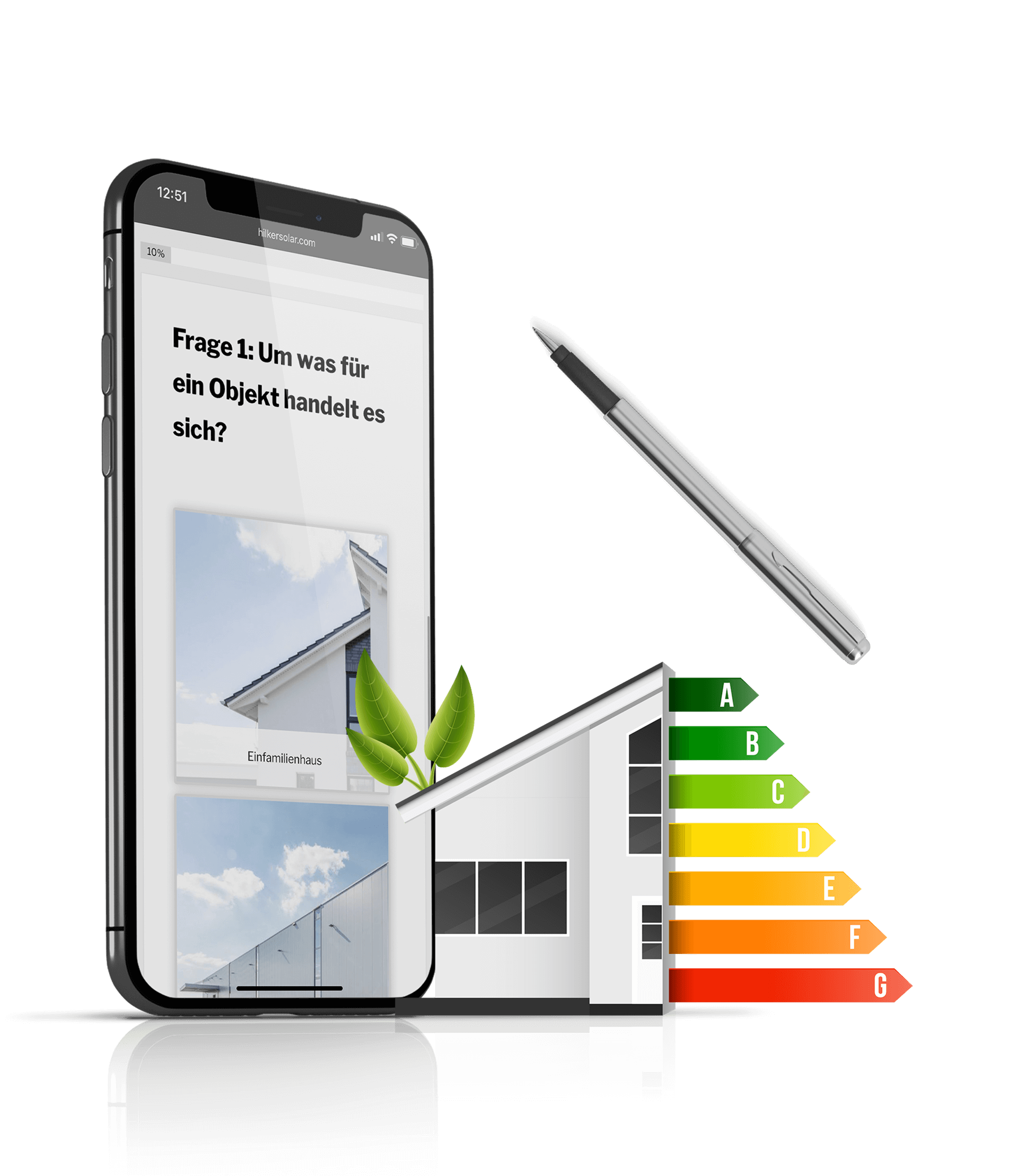 Ein Handy mit einer Vorschau der App zur Objektdatenerfassung